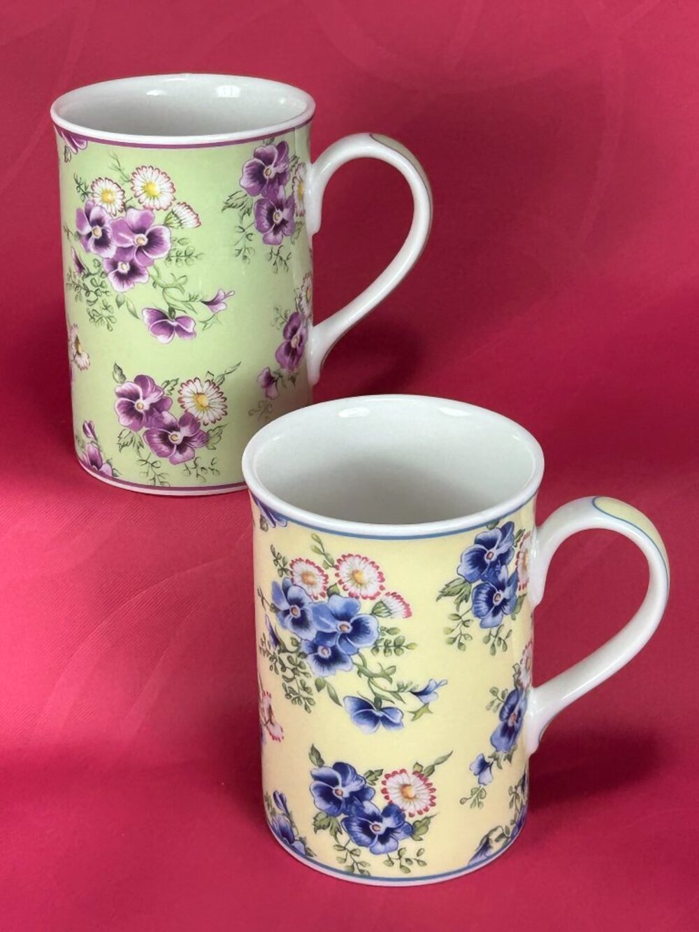 pair of beautiful coffee mugs. Royal Albert UK 2002 Bronte Collection